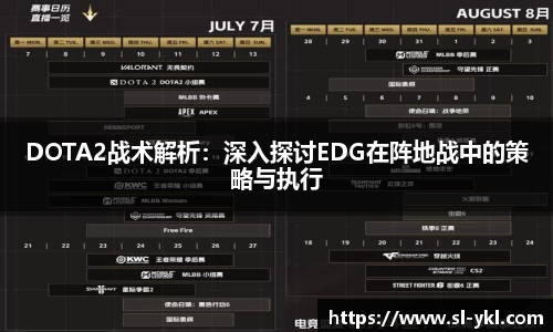 DOTA2战术解析：深入探讨EDG在阵地战中的策略与执行