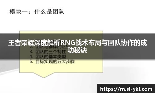 王者荣耀深度解析RNG战术布局与团队协作的成功秘诀